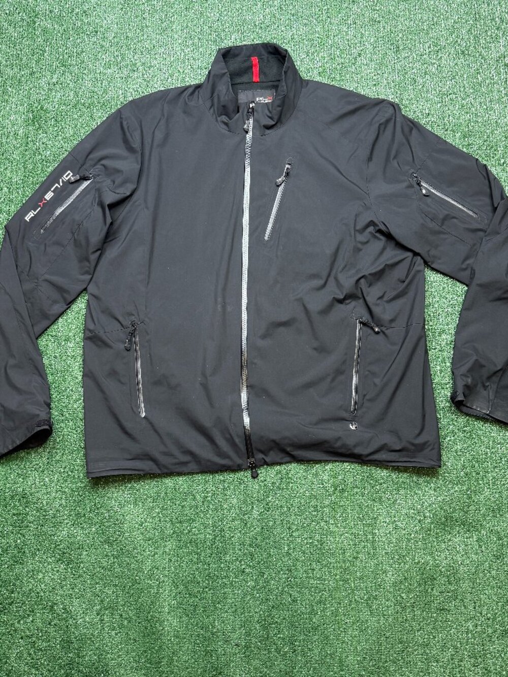 Ralph Lauren RLX Jacket Windbreaker Men's Size XL Black Full Zip Outdoors Hiking